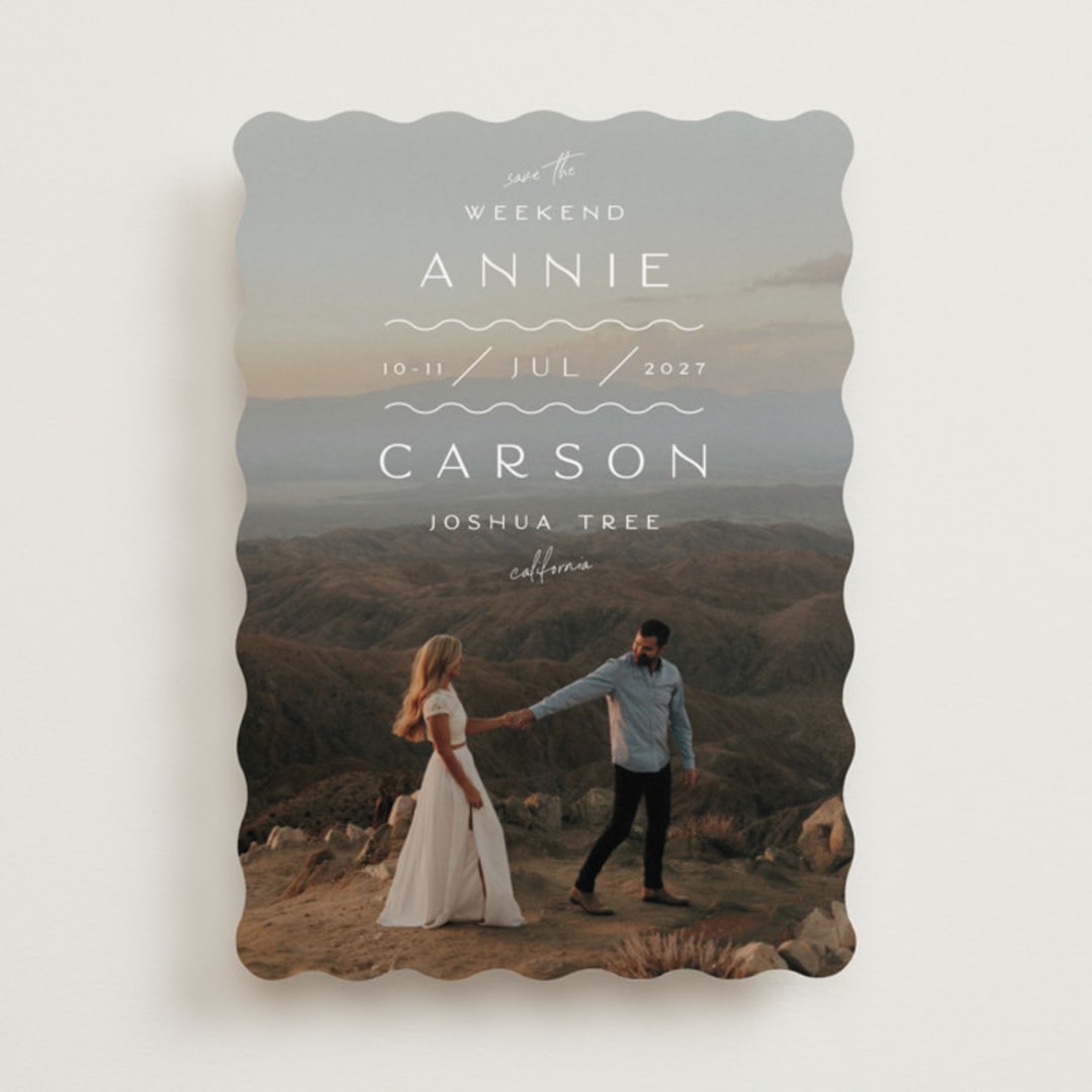 "Wiggly Weekend" - Save the Dates in Bone by Alaina Cherup - Front