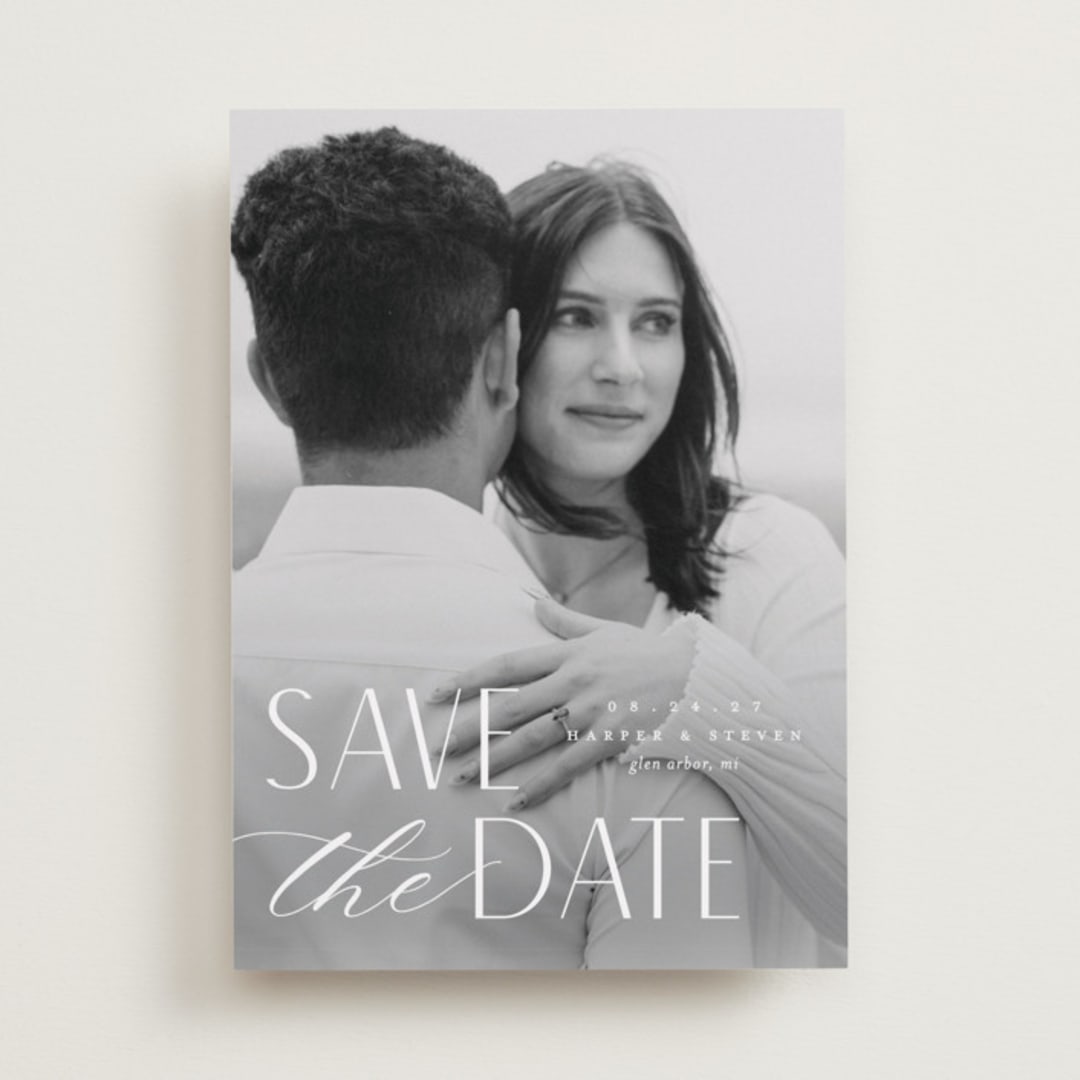 "Yours Forever" - Save the Dates in Snow by Pixel and Hank - Front