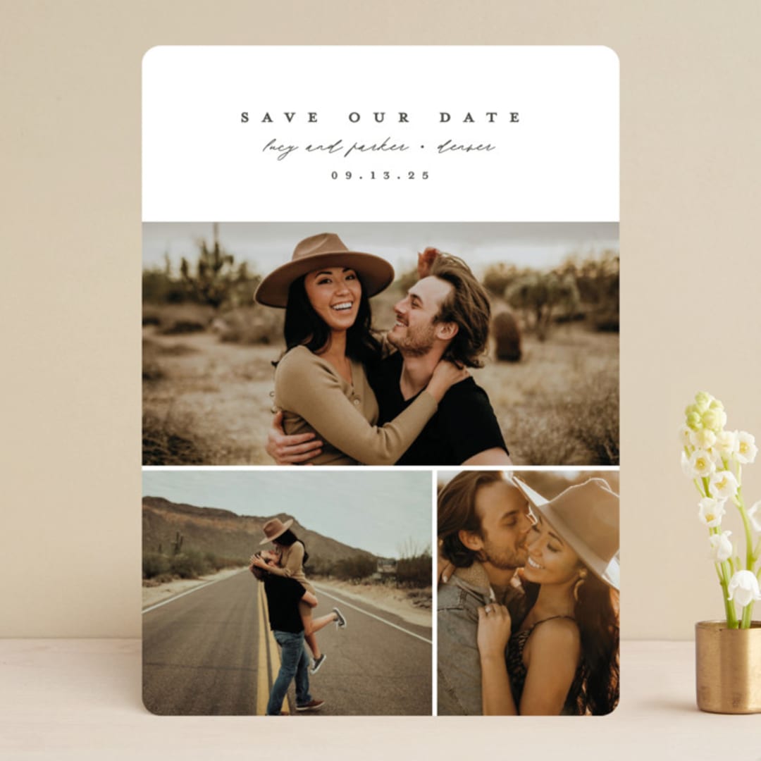 "Classic Date" - Save the Dates in Stone by Brianne Larsen - Front