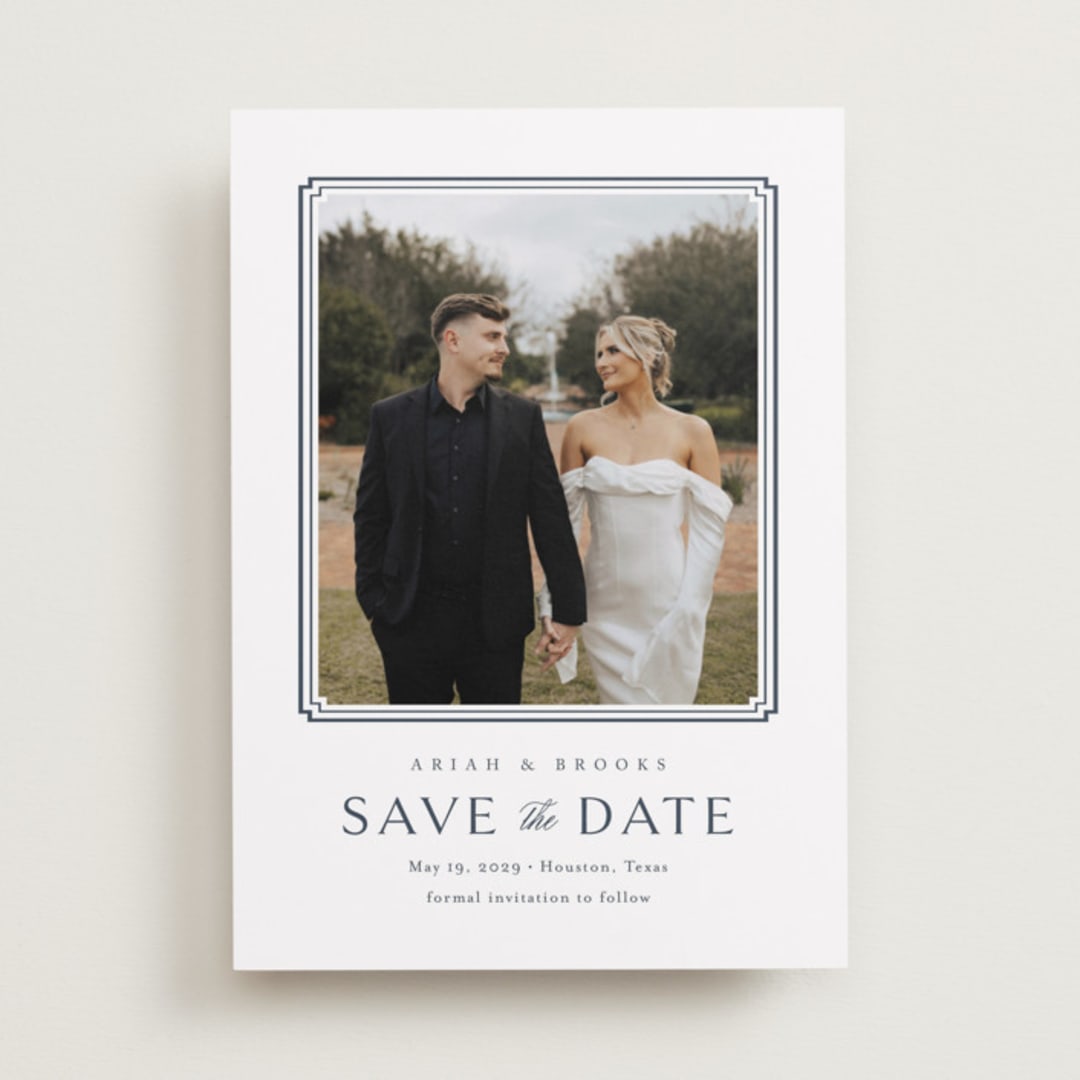 "Ariah" - Save the Dates in French Blue by Jennifer Postorino - Front