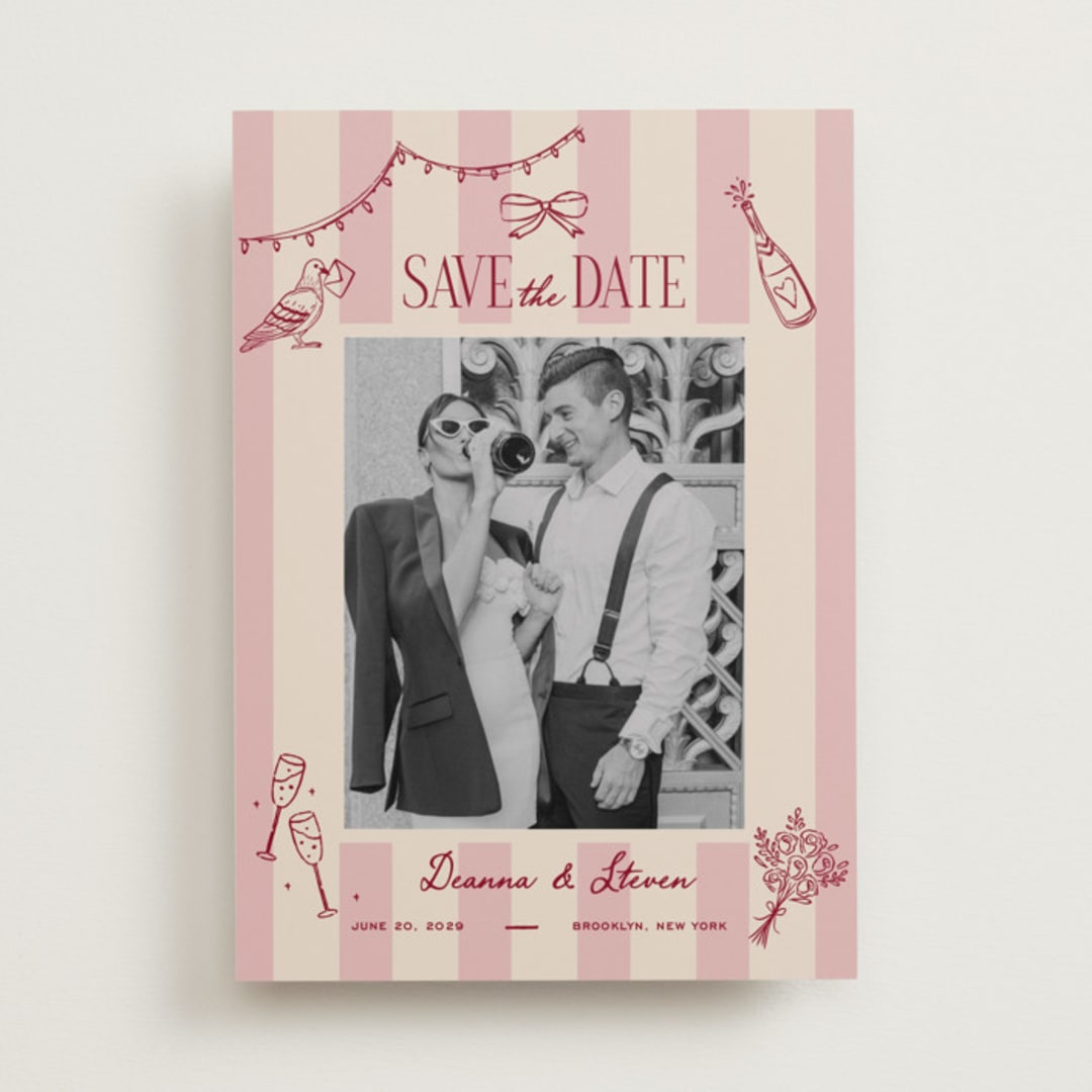 "Thompson" - Save the Dates in Rose by Jennifer Lew - Front