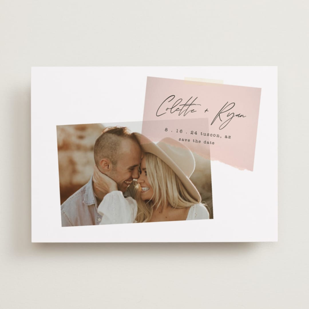 "Keepsake" - Save the Dates in Blush by Morgan Kendall - Front