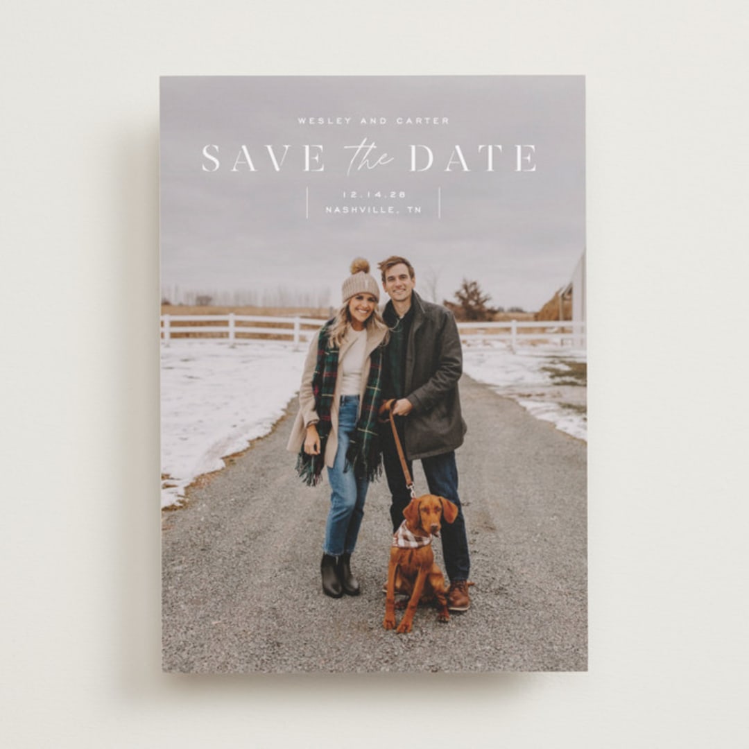 "modern stencil" - Save the Dates in Cloud by Sara Hicks Malone - Front