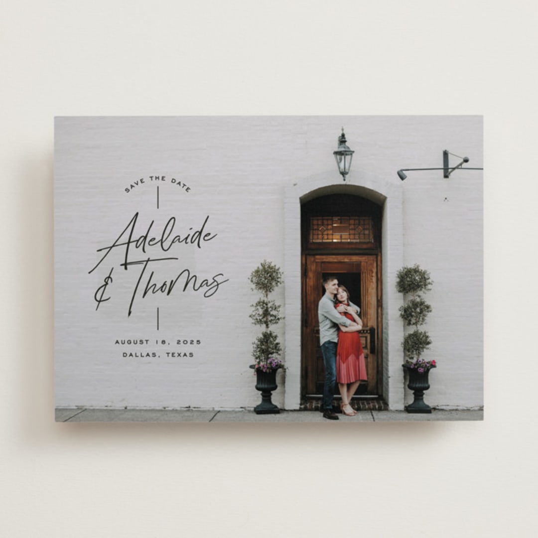 "Sideview Stack" - Save the Dates in Noir by Jessica Corliss - Front