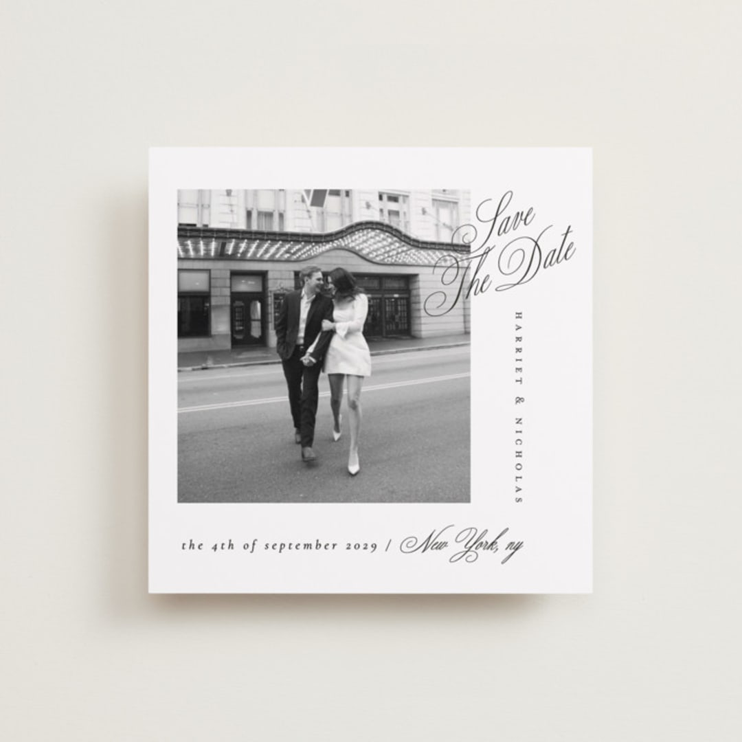 "Written with love" - Save the Dates in Noir Slate by Ana de Sousa - Front