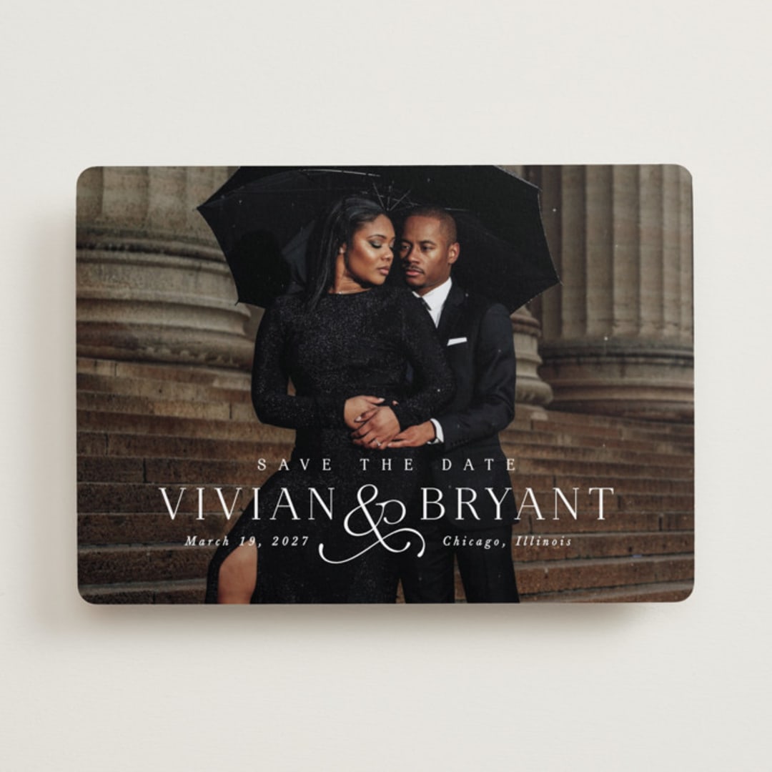 "And here we are" - Save the Dates in Marble by Lea Delaveris - Front
