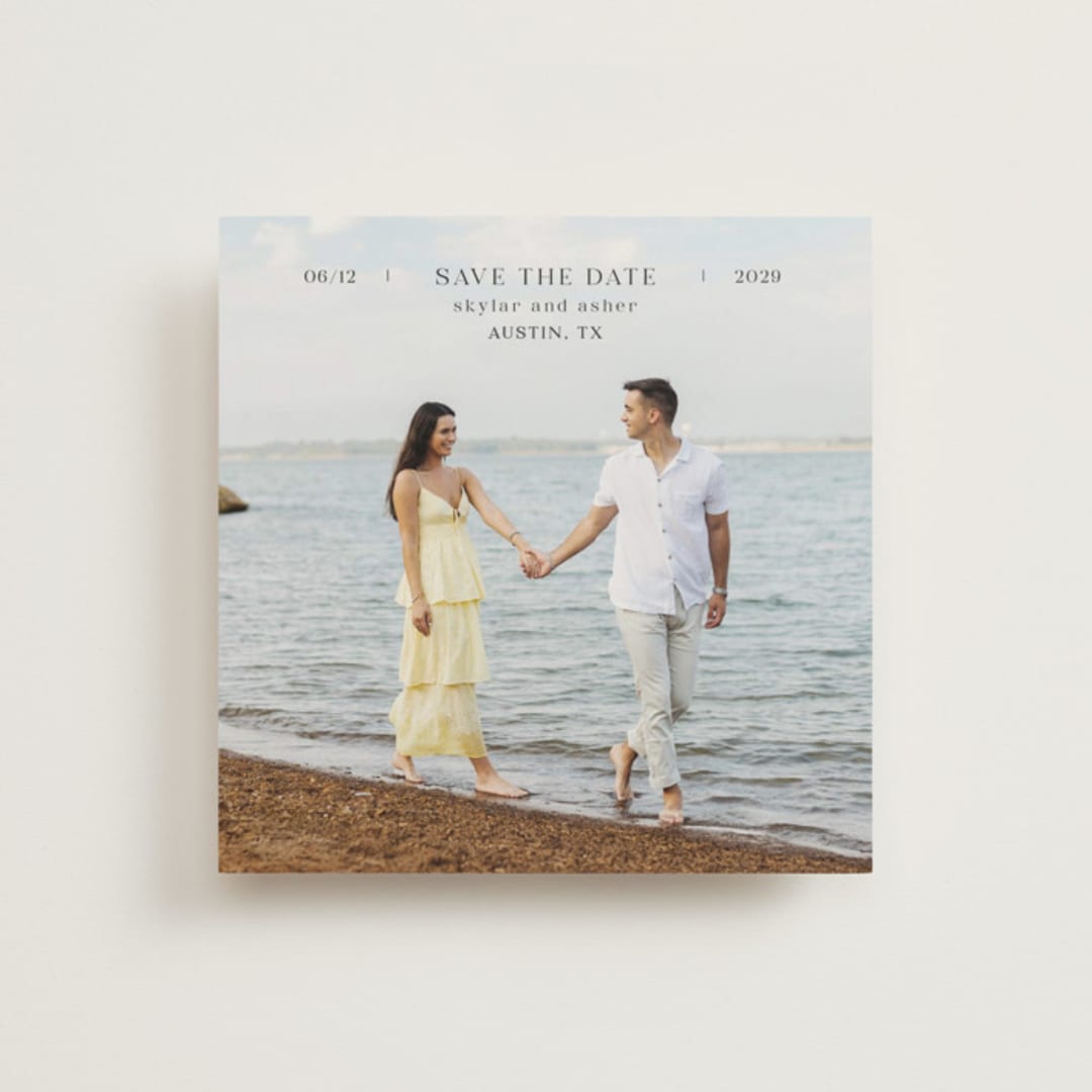 "In Line" - Save the Dates in Noir by Tamara Hilje - Front