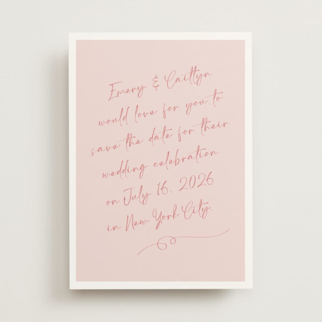 "Ink scribble" - Save the Dates in Rosebud by Adelyn T. - Front