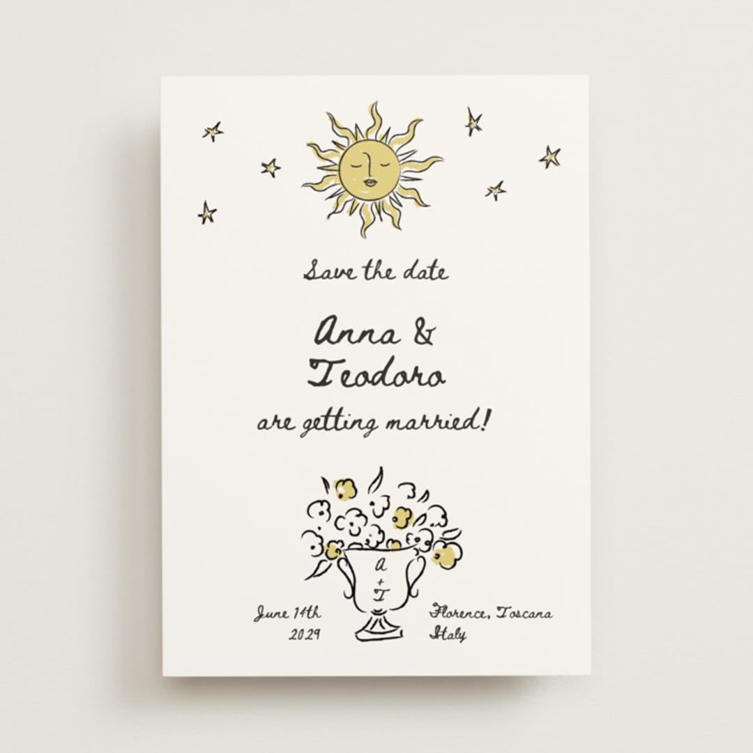 "Amore Mio" - Save the Dates in Nero by Helena Vitto - Front