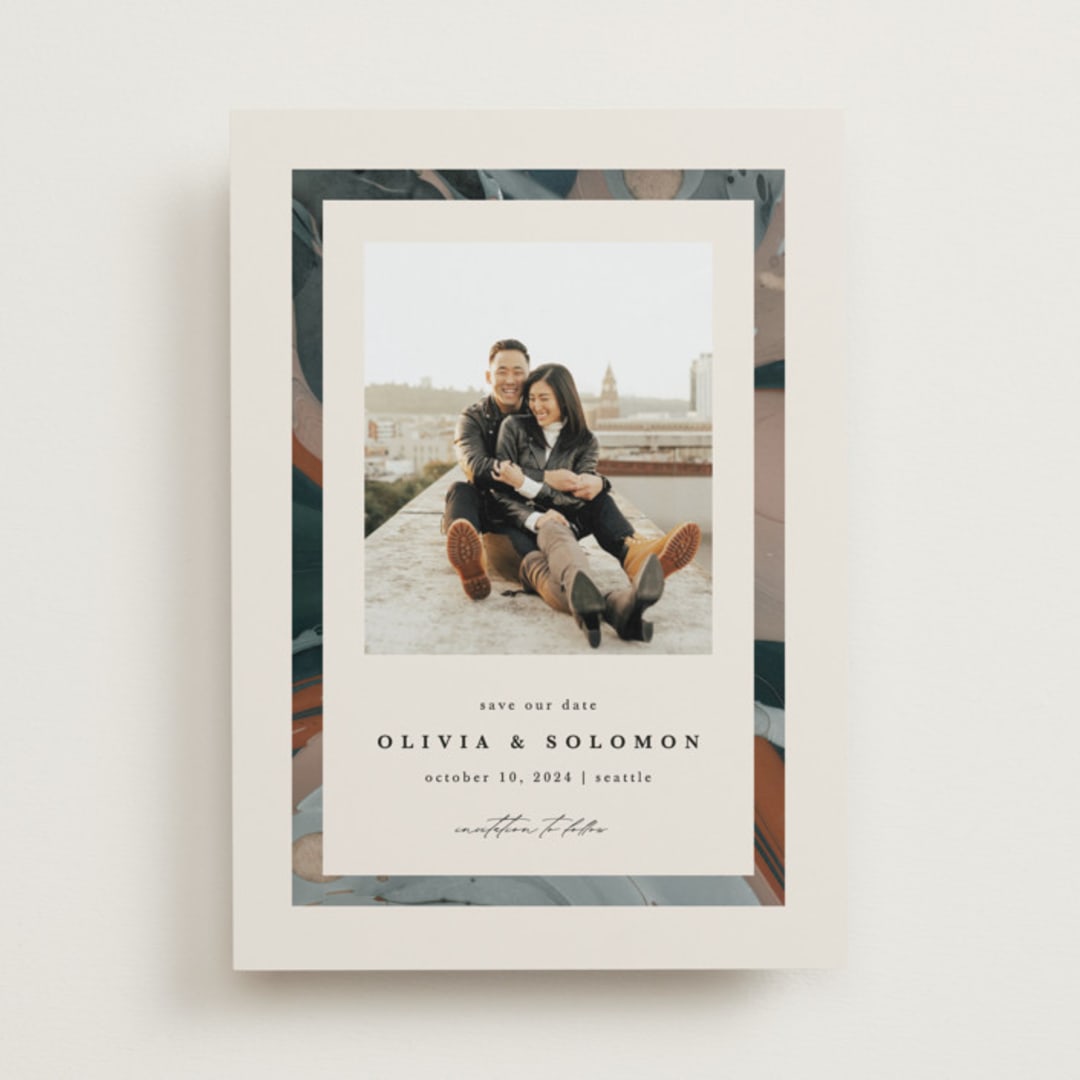 "Love Story" - Save the Dates in Mocha by Kate Ahn - Front