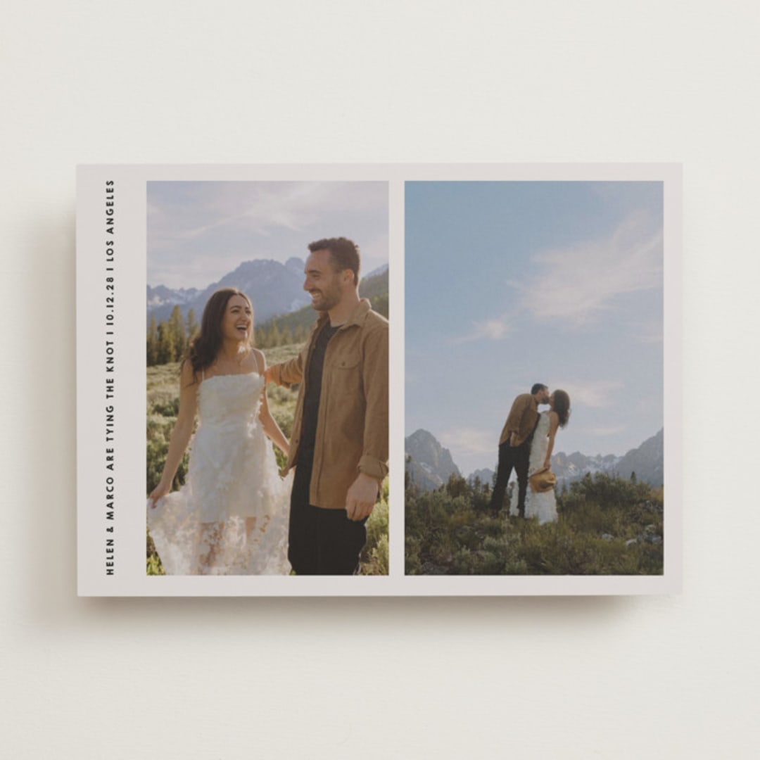 "Diptych Photos" - Save the Dates in Stone by Becky Nimoy - Front