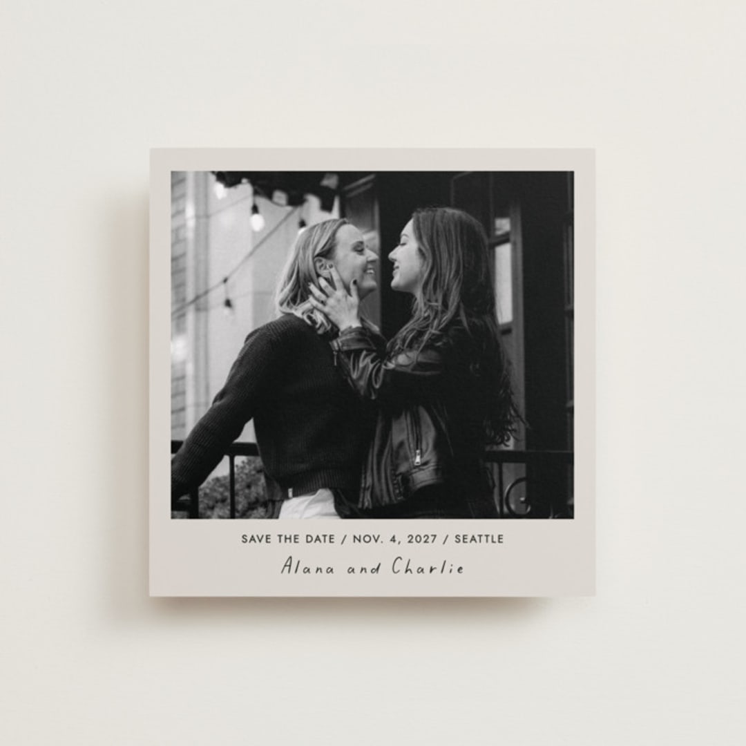 "Casual Photo" - Save the Dates in Cream by Cindy Reynolds - Front