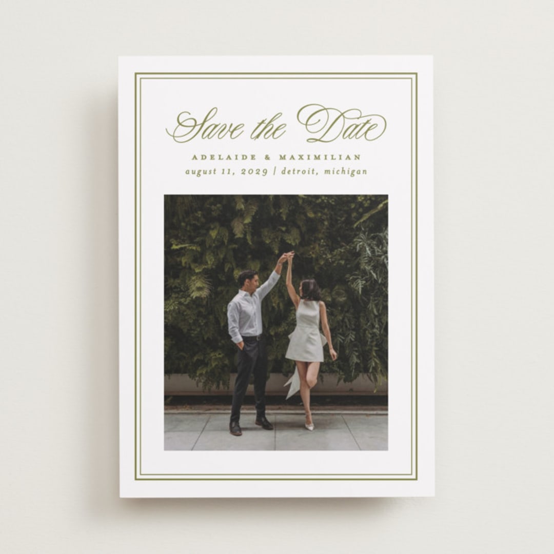 "museo" - Save the Dates in Olive by Ellen Schlegelmilch - Front