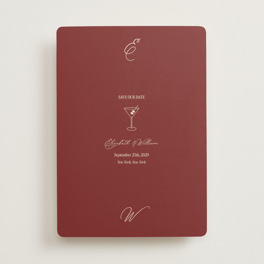 "Elizabeth" - Save the Dates in Burgundy by Helena Vitto - Front