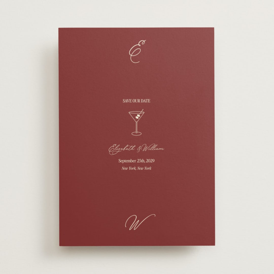 "Elizabeth" - Save the Dates in Burgundy by Helena Vitto - Front