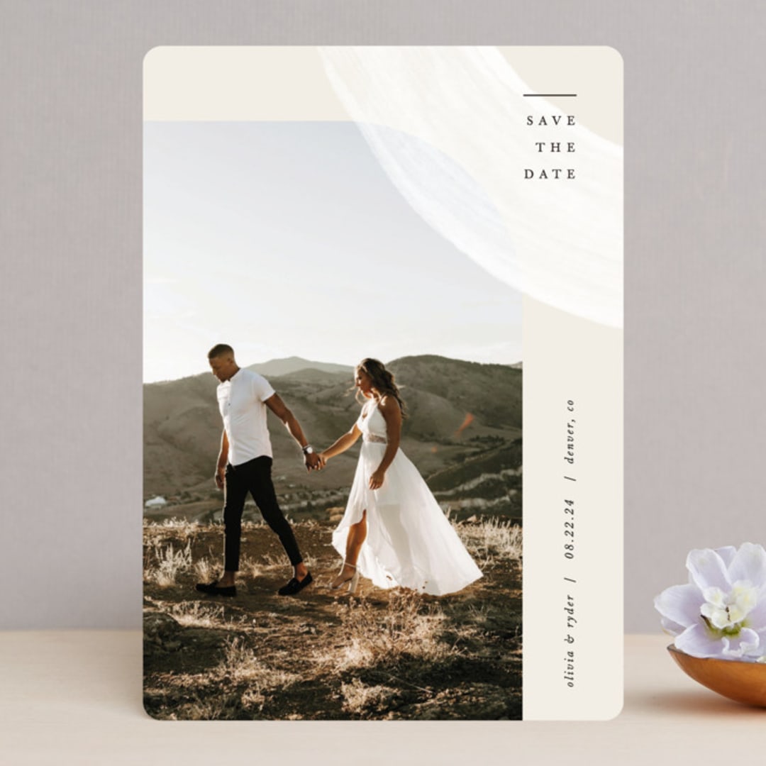 "Glimpse" - Save the Dates in Sand by Pixel and Hank - Front