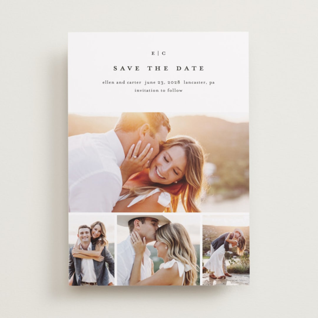 "Minimal Grid" - Save the Dates in Cotton by Stacey Meacham - Front
