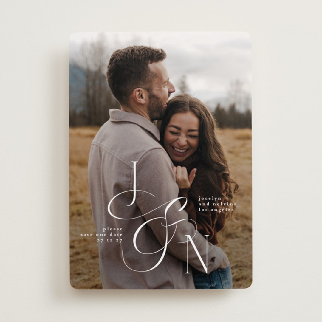 "beautiful monogram" - Save the Dates in Ivory by Phrosné Barwood - Front