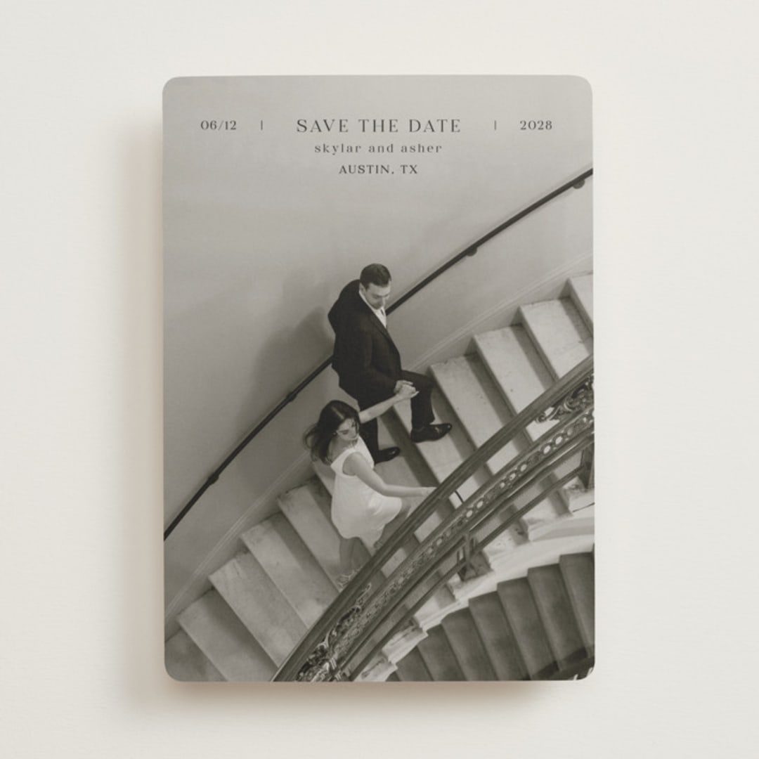 "In Line" - Save the Dates in Noir by Tamara Hilje - Front