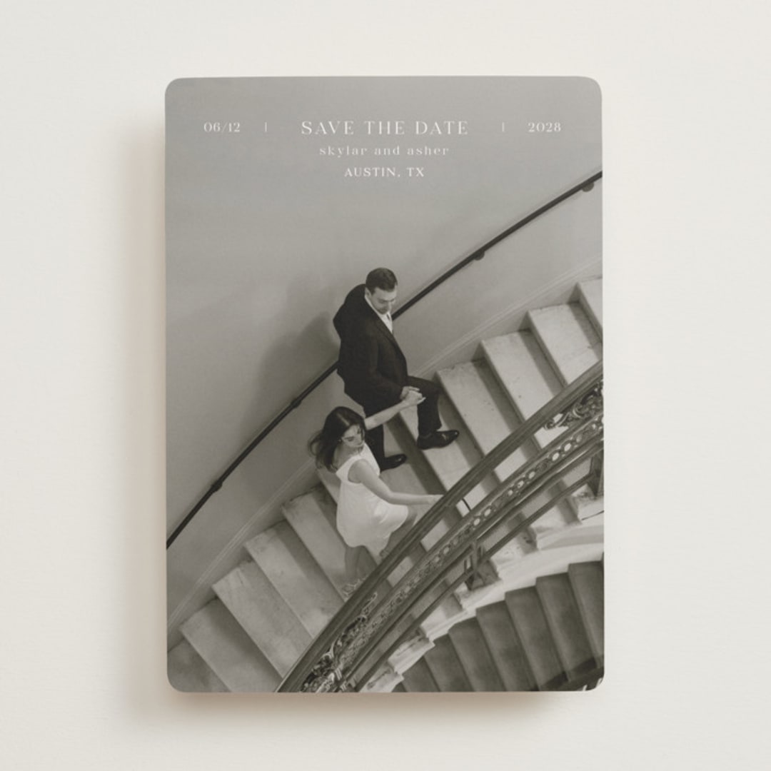 "In Line" - Save the Dates in Pearl by Tamara Hilje - Front