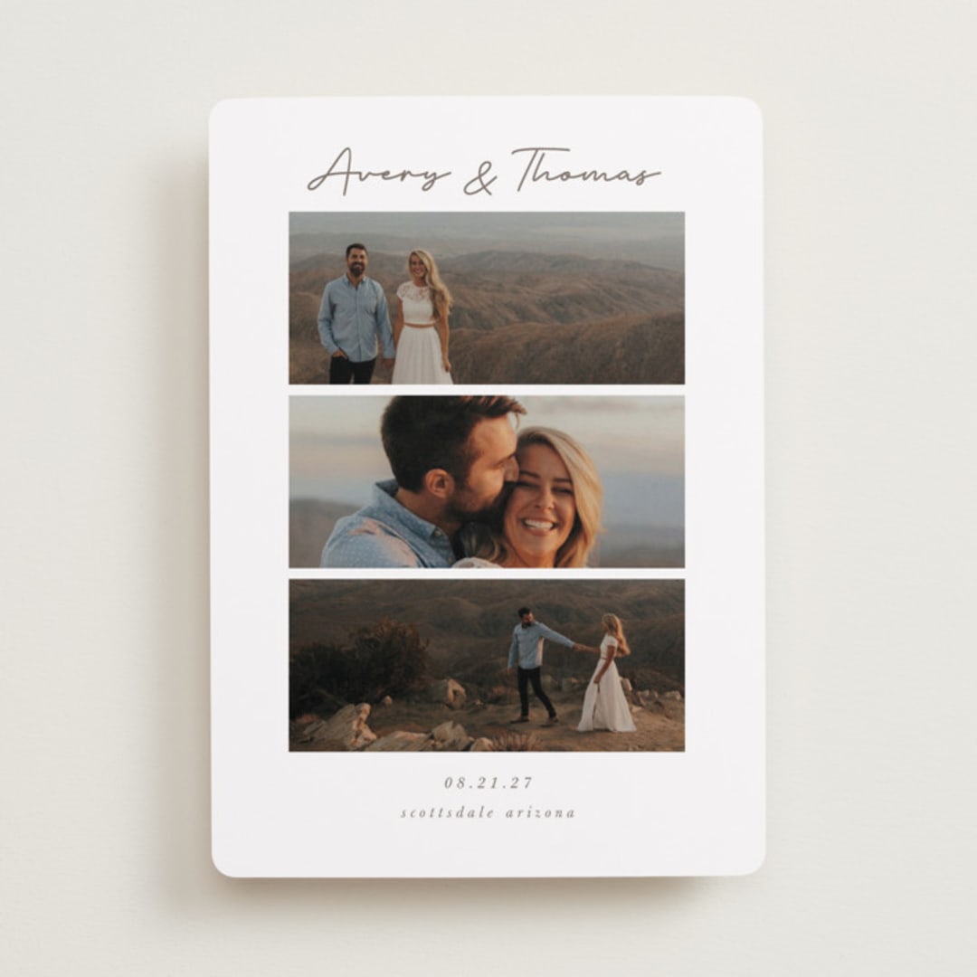 "Soulmates" - Save the Dates in Linen by Jen Tips - Front