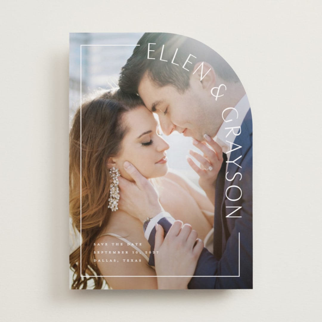 "Take Shape" - Save the Dates in Snow by Lauren Chism - Front