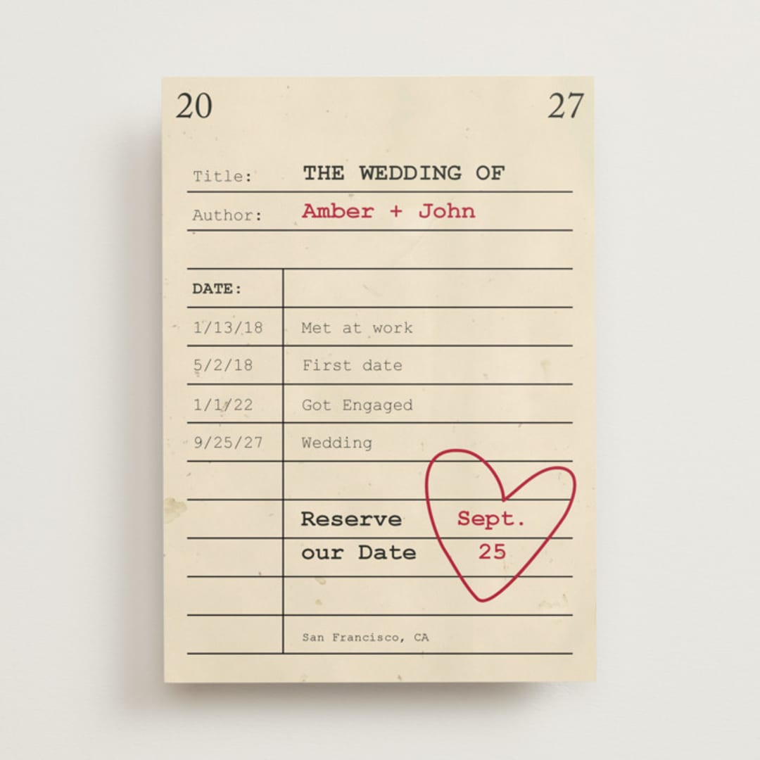 "Reserve our Date" - Save the Dates in Red Hot by Ilene Guy - Front