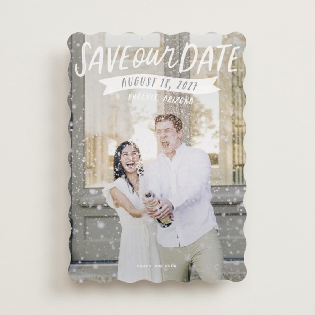"Hand Lettered" - Save the Dates in Silk by Jessie Steury - Front