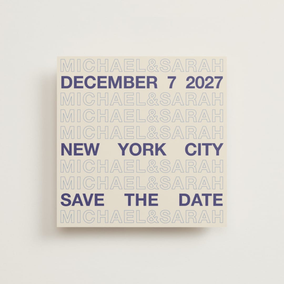 "Be There or Be Square" - Save the Dates in Cream by Cleghorn Creative - Front