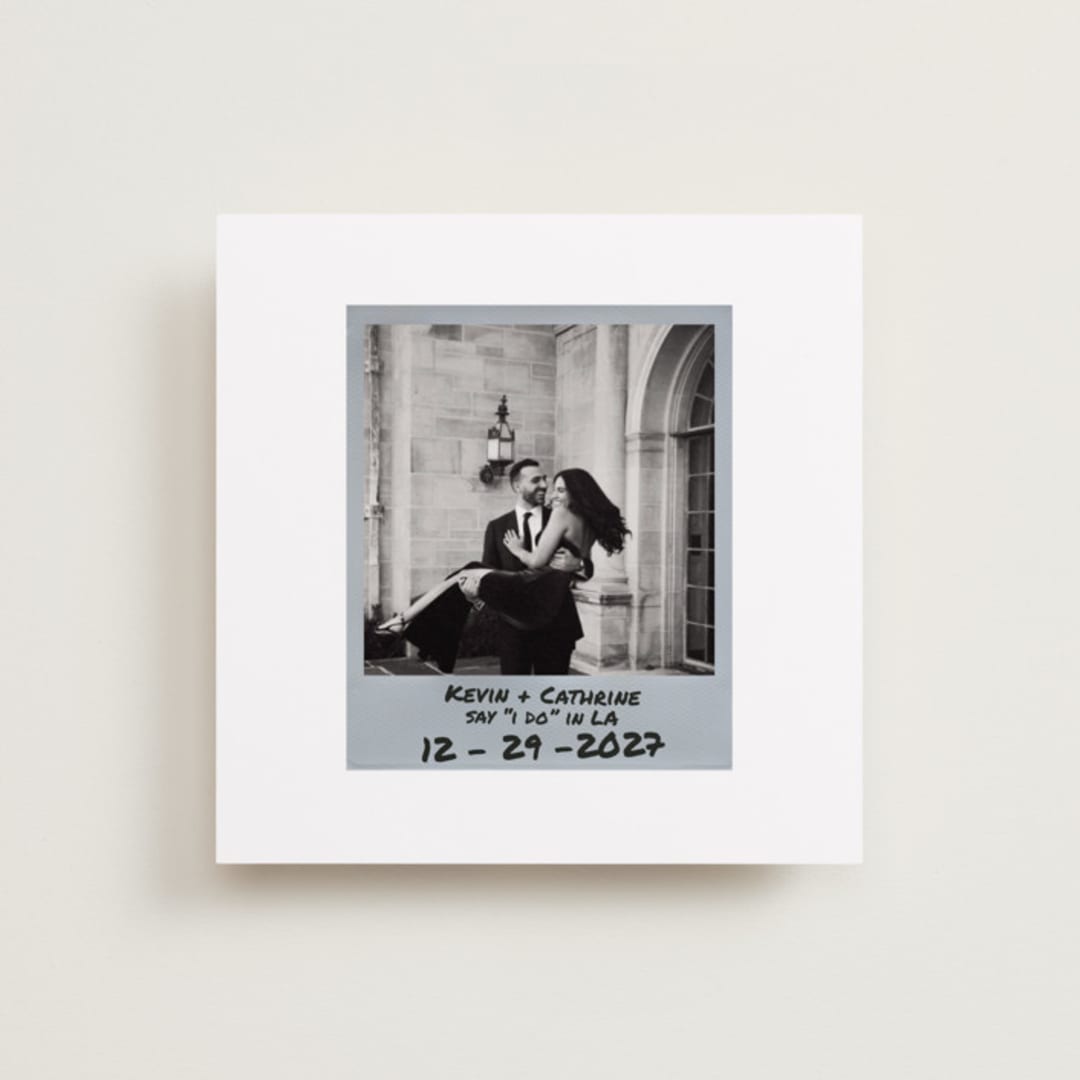 "Photo Snap + Penned Names" - Save the Dates in Noir by Cleghorn Creative - Front