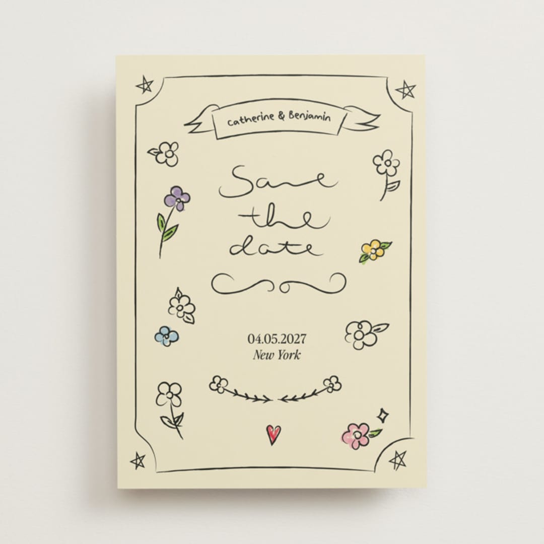 "Lovely Date" - Save the Dates in Natural by Helena Vitto - Front