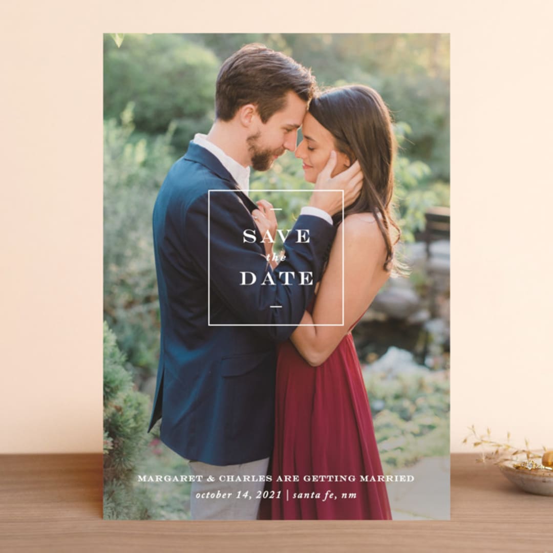 "Simple Square" - Save the Dates in Snow by Amy Kross - Front