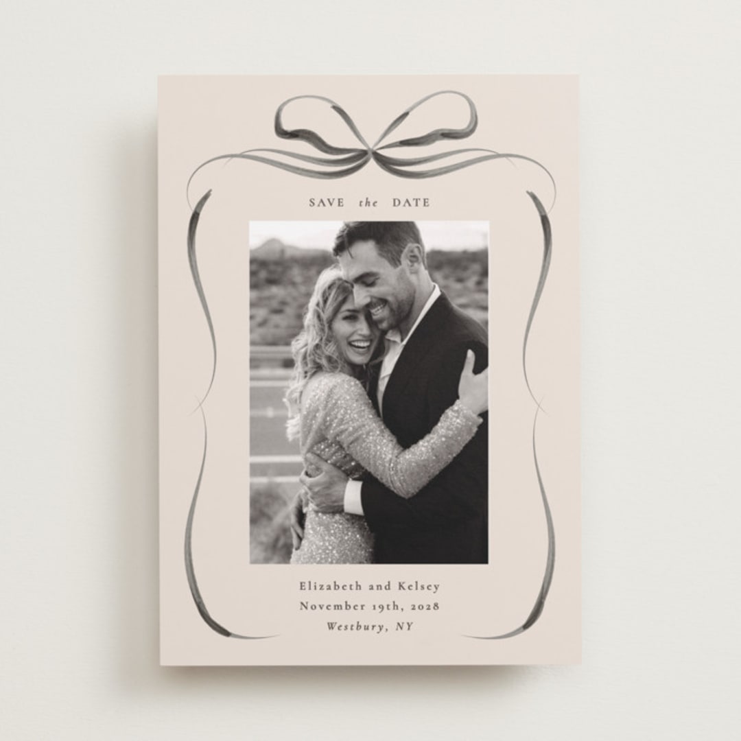 "Bow" - Save the Dates in Tuxedo by Corinne Malesic - Front