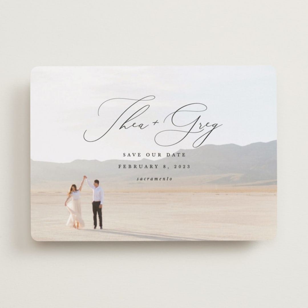 "Enchantment" - Save the Dates in Graphite by Snow and Ivy - Front