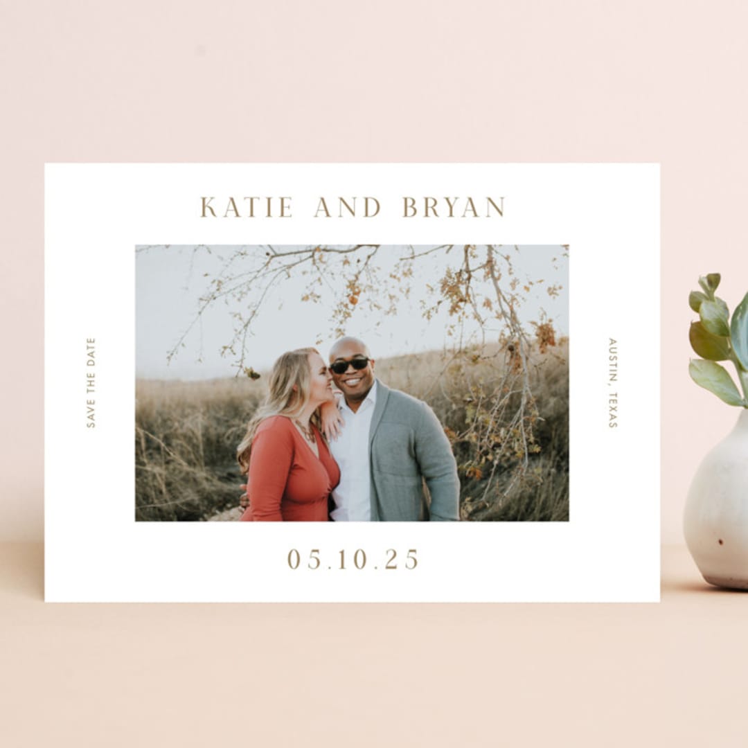 "Cardamom" - Save the Dates in Tan by Megan Davis - Front