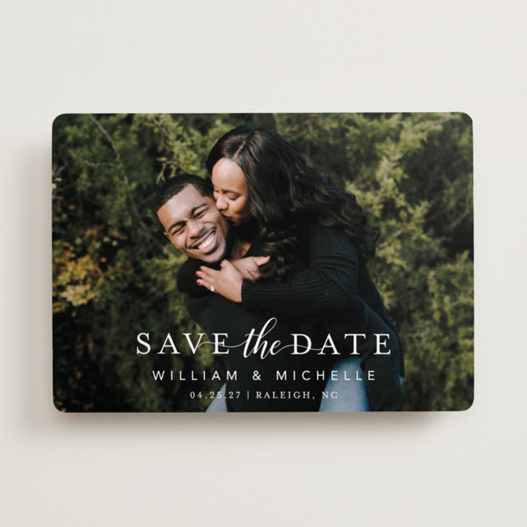 "Convey our Love" - Save the Dates in Snow by MC Designs - Front