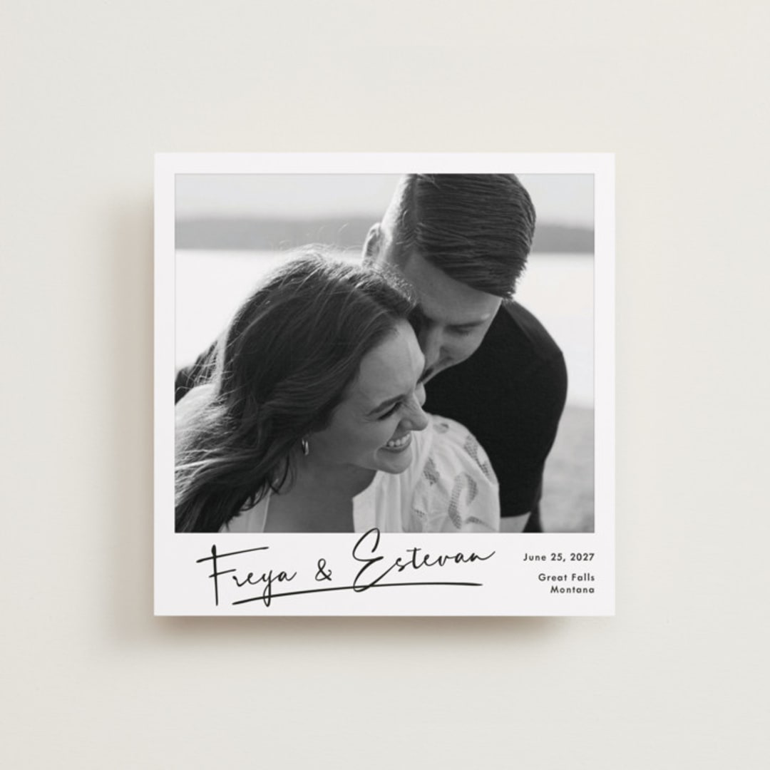 "Photo Snap" - Save the Dates in Powder by Ann Gardner - Front