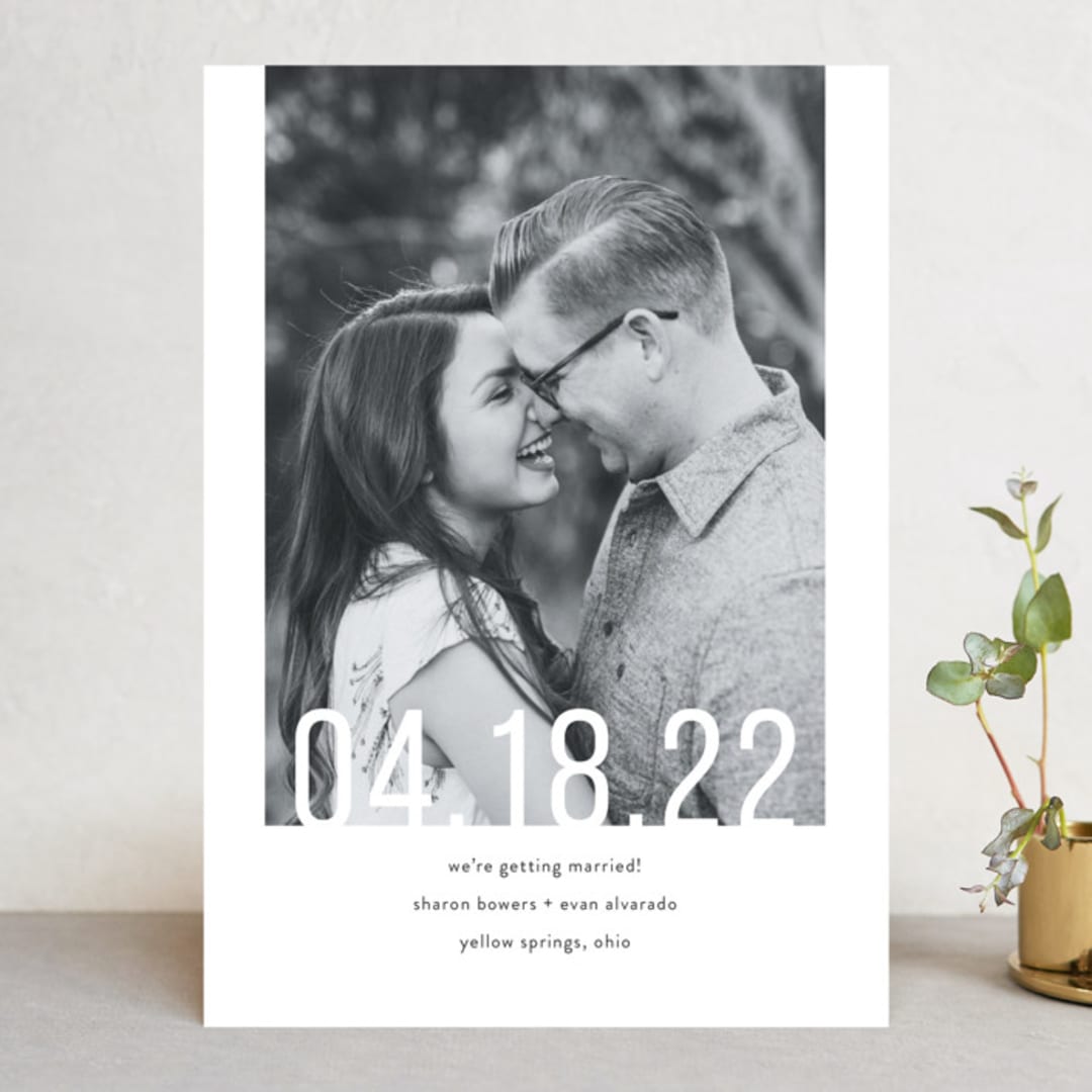 "Date Check" - Save the Dates in Noir by Up Up Creative - Front