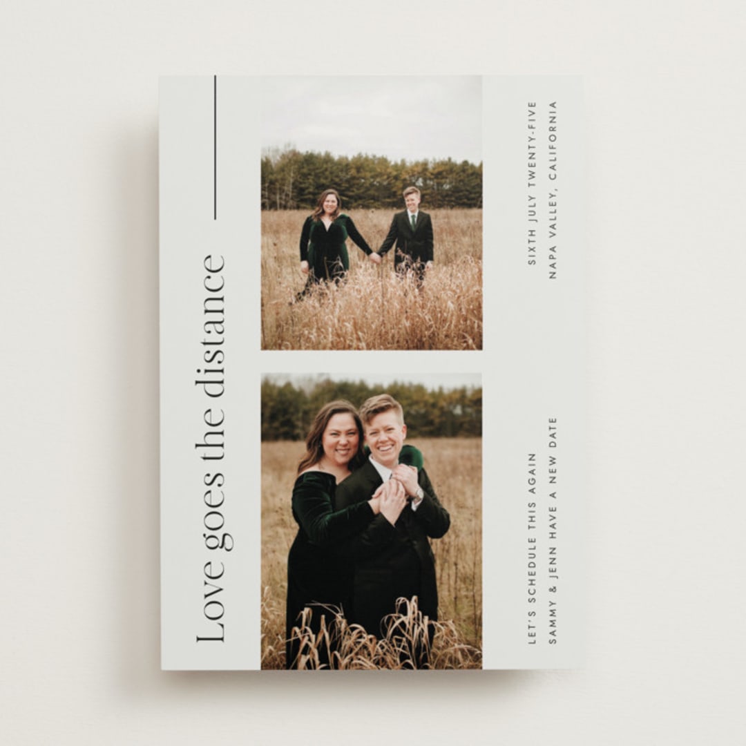 "Going the distance" - Save the Dates in Mint by Blustery August - Front