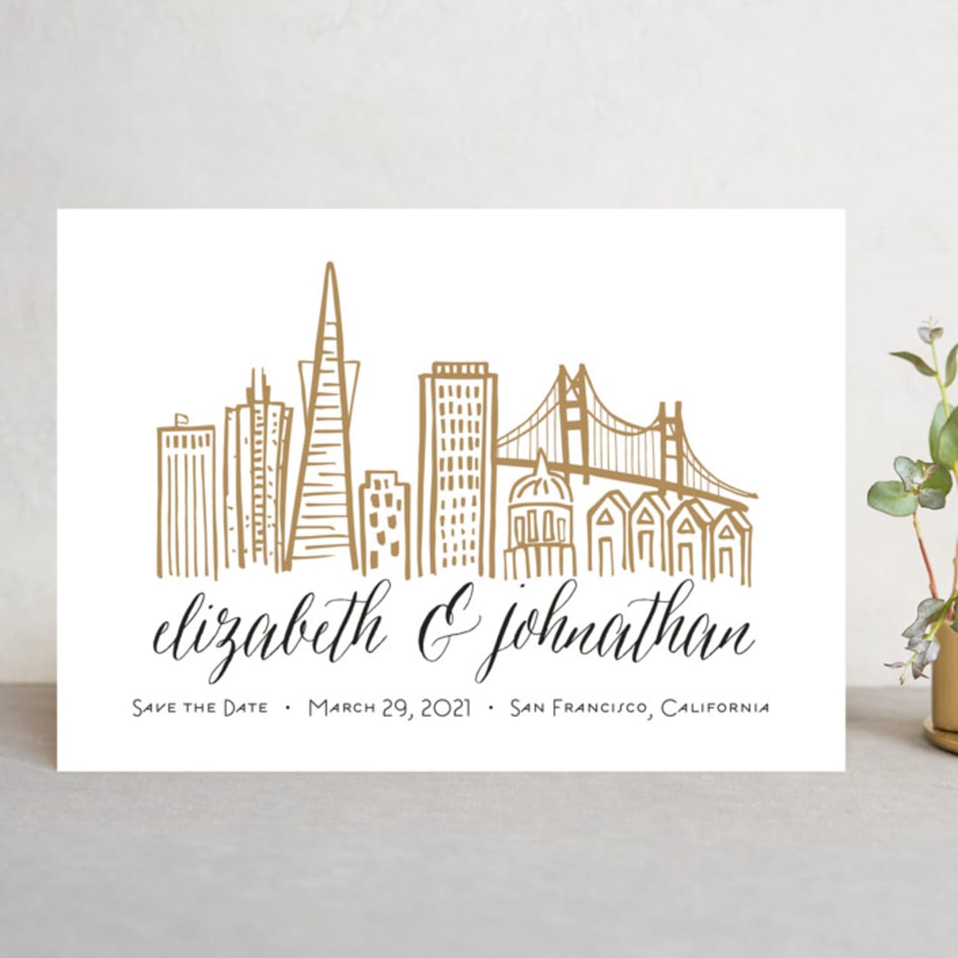 "Skyline - San Francisco" - Save the Dates in Gold Coast by Abby Munn - Front