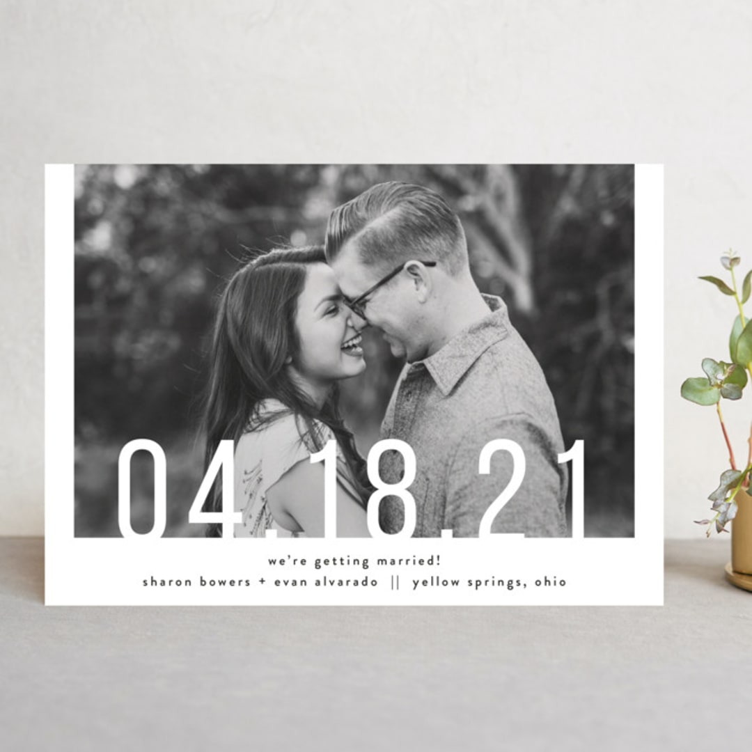 "Date Check" - Save the Dates in Noir by Up Up Creative - Front