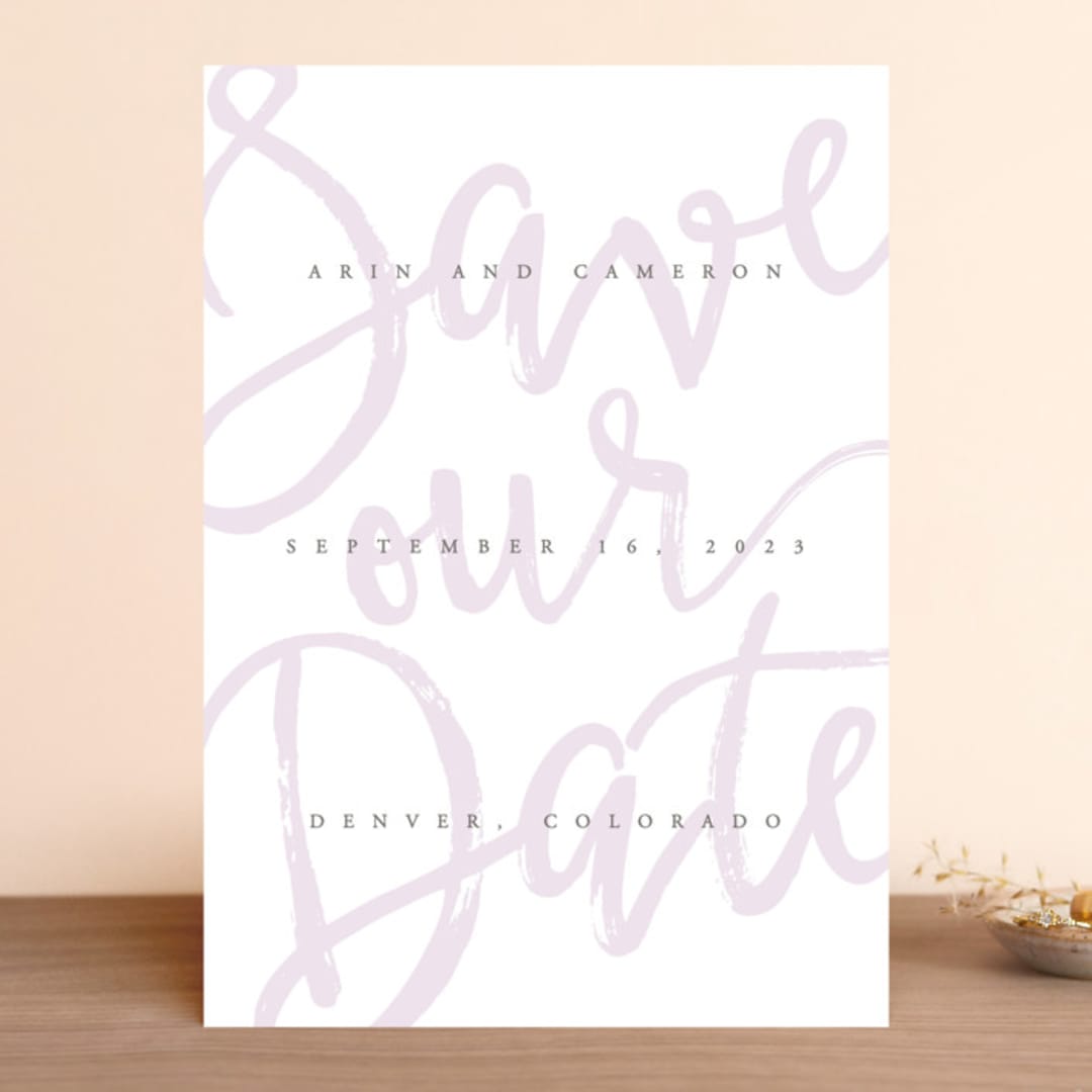 "Curated" - Save the Dates in Amethyst by Ashley Rosenbaum - Front