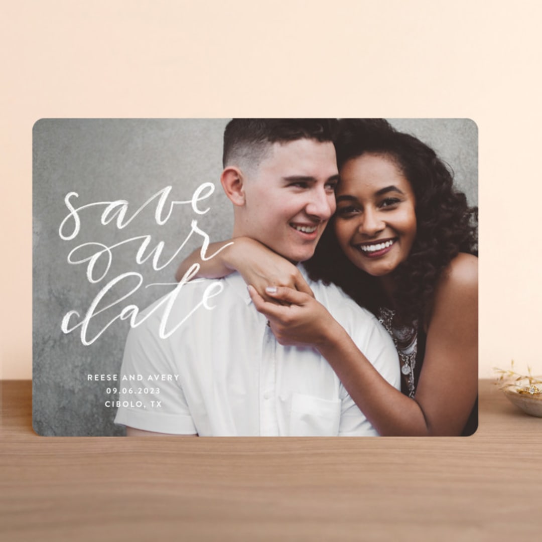"Chalkboard" - Save the Dates in Cloud by Haley Warner - Front
