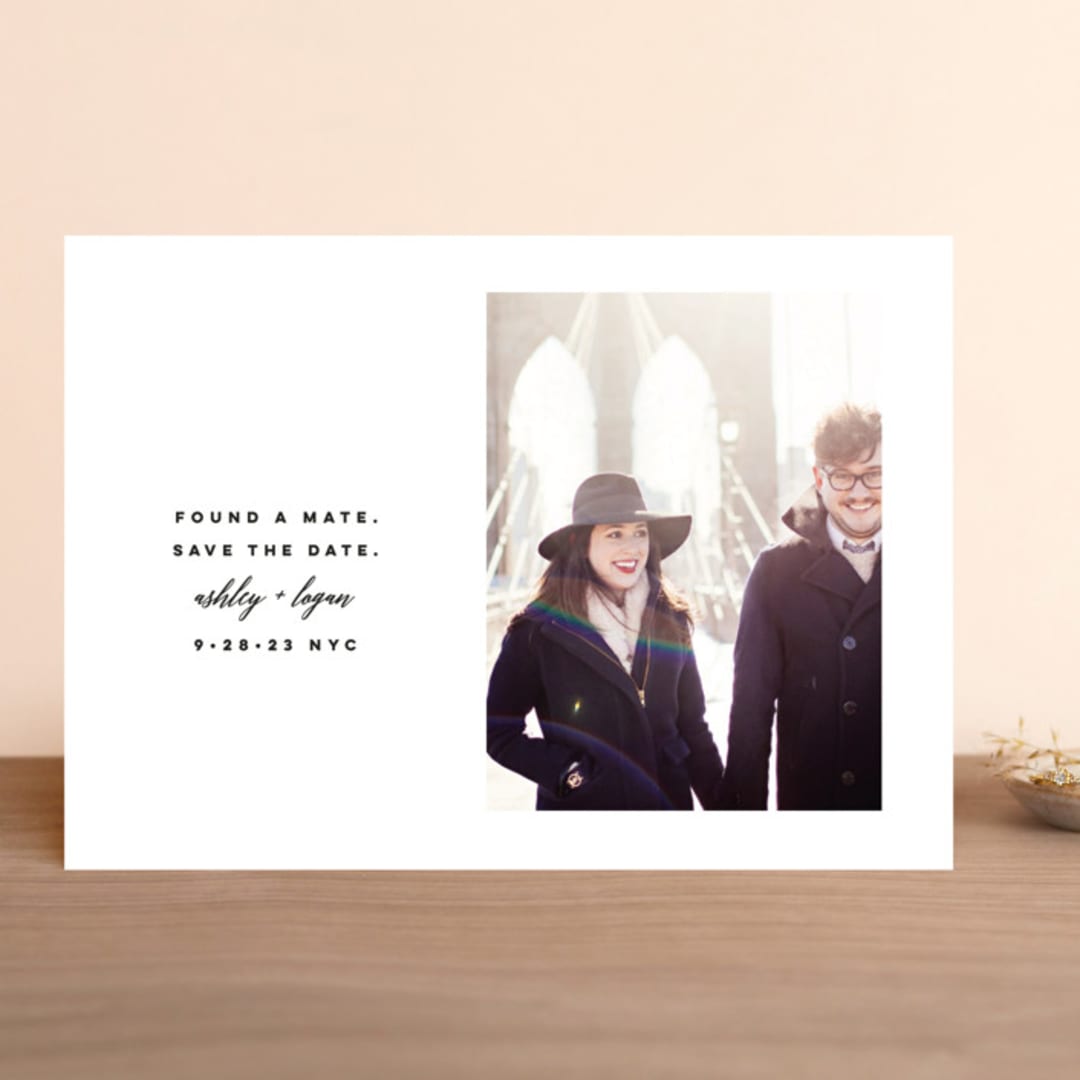 "Found a Mate" - Save the Dates in Ink by Susan Brown - Front