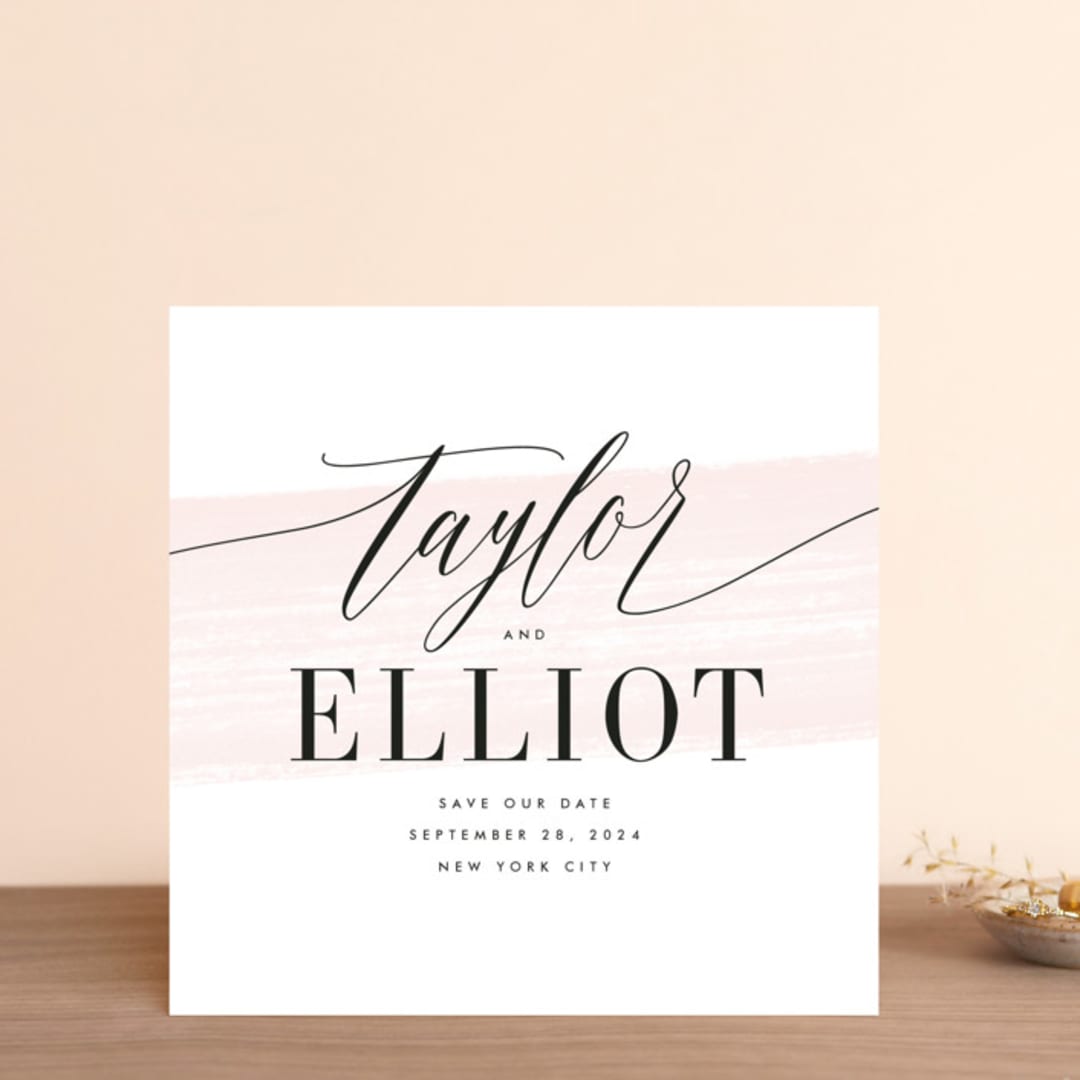 "Effervescent" - Save the Dates in Blush by Kristie Kern - Front