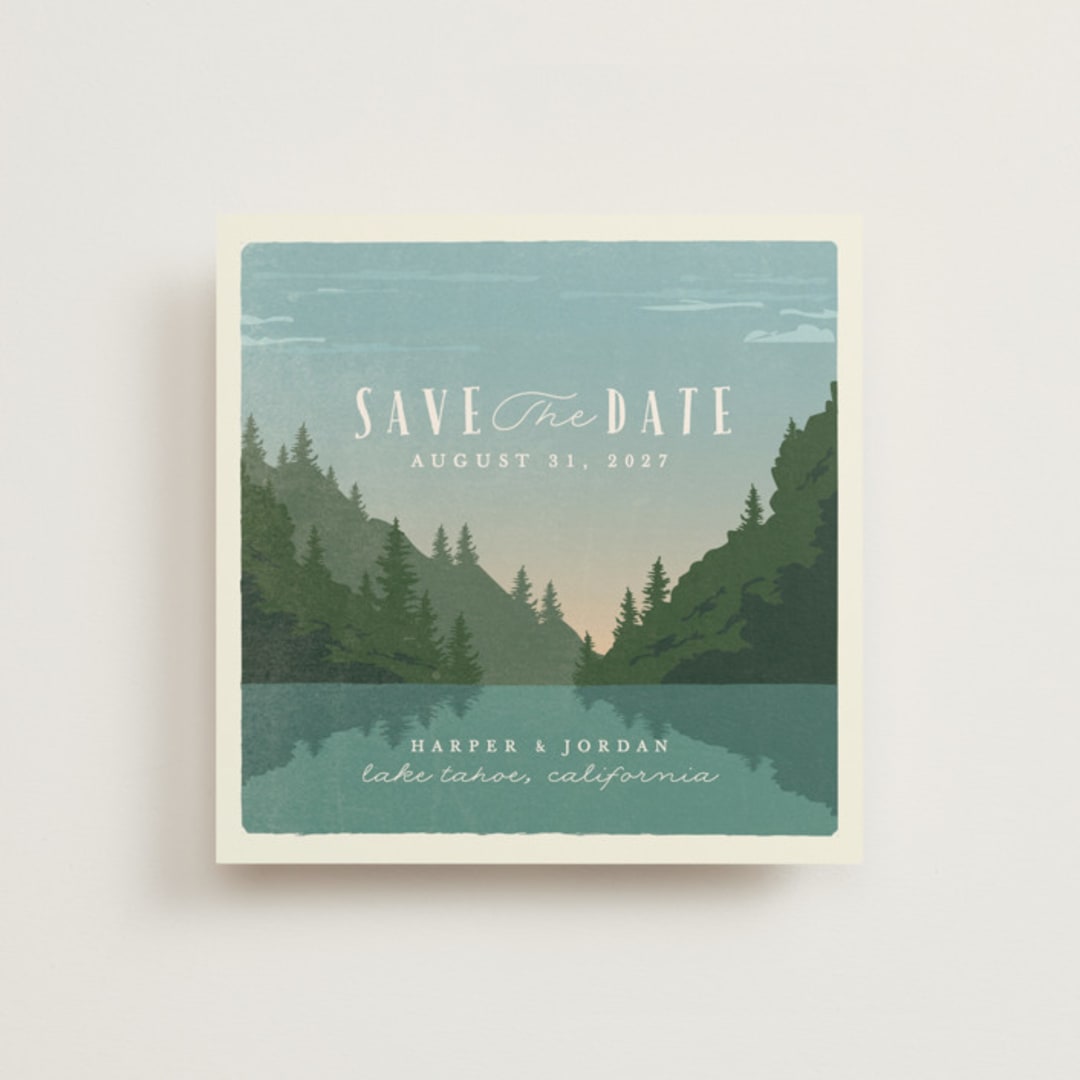 "vintage poster" - Save the Dates in Forest by Karidy Walker - Front