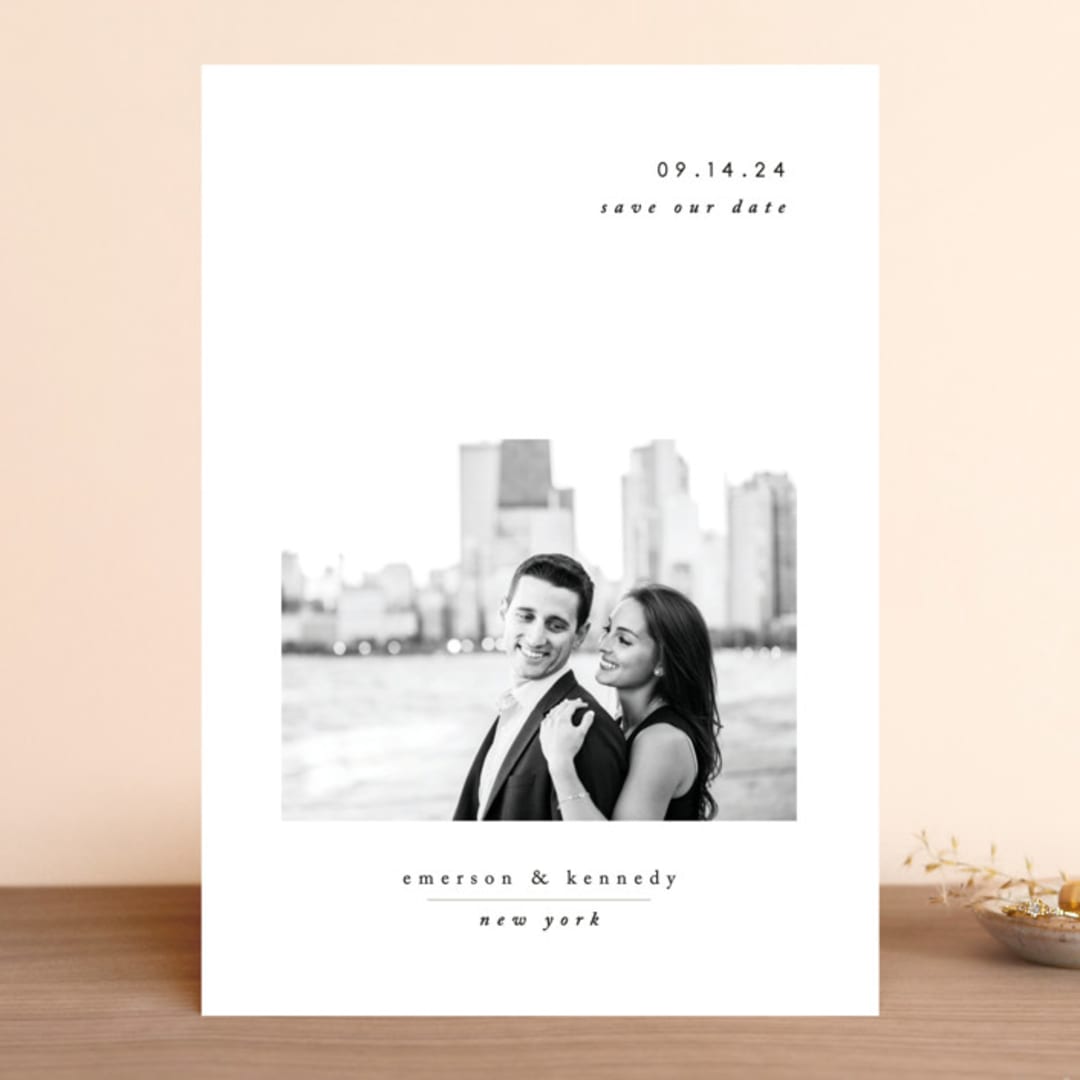 "Minimal Romance" - Save the Dates in Cloud by Playground Prints - Front
