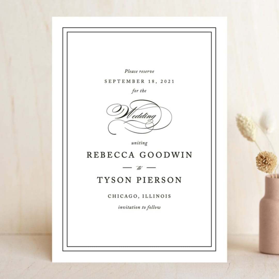 "Eloquence" - Save the Dates in Vanilla by Kimberly FitzSimons - Front