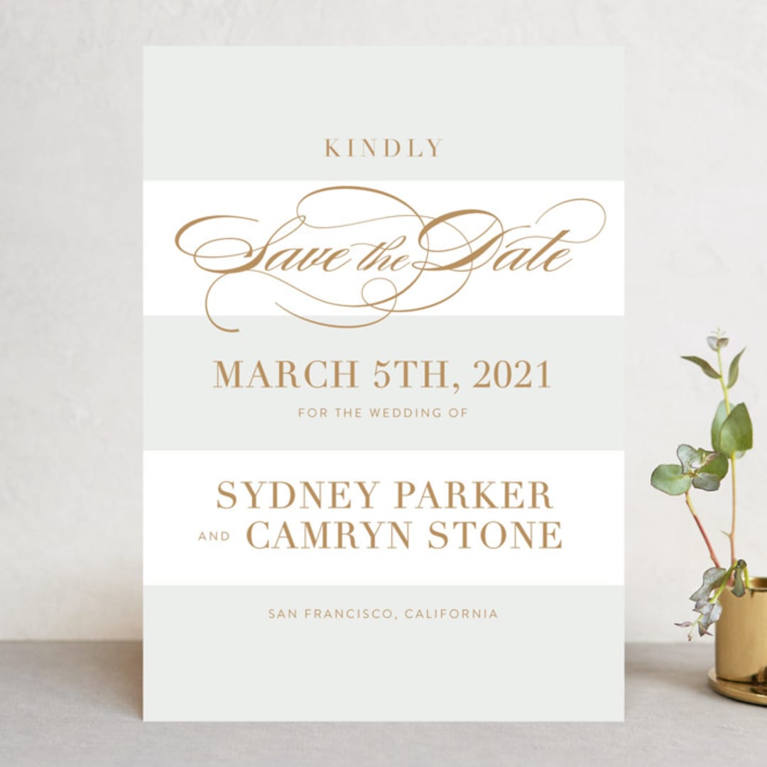 "Fashion District" - Save the Dates in Marble by Jill Means - Front