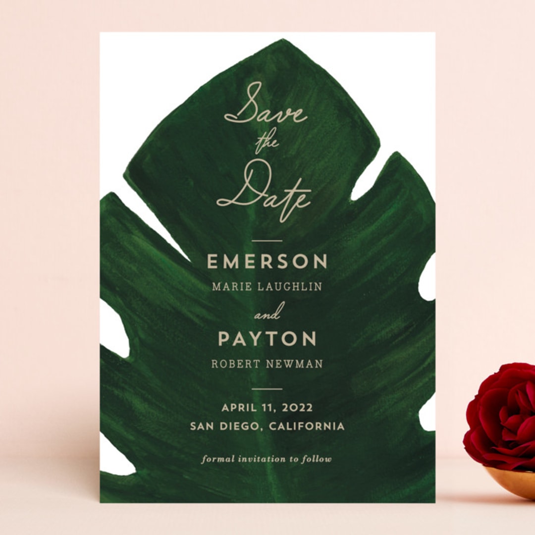 "Palm" - Save the Dates in Leaf by Kaydi Bishop - Front